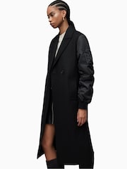 AllSaints Black Paulah Coat - Image 3 of 10