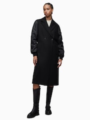 AllSaints Black Paulah Coat - Image 8 of 10