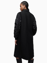 AllSaints Black Paulah Coat - Image 9 of 10