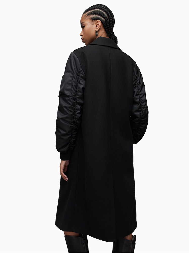 AllSaints Black Paulah Coat - Image 9 of 10
