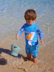 JoJo Maman Bébé Blue Pelican UPF 50 Sun Protection Rash Vest - Image 2 of 5