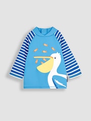 JoJo Maman Bébé Blue Pelican UPF 50 Sun Protection Rash Vest - Image 3 of 5
