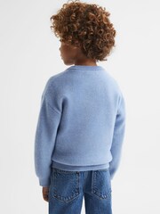 Reiss Soft Blue Prague Junior Merino Crew Neck Jumper - Image 5 of 6