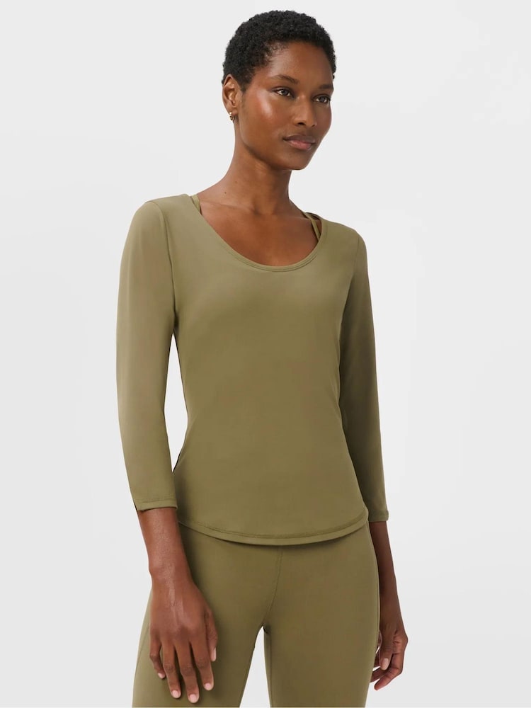 Sweaty Betty Green Ultimate Studio 3/4 Sleeve T-Shirt - Image 1 of 6