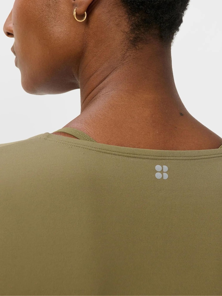 Sweaty Betty Green Ultimate Studio 3/4 Sleeve T-Shirt - Image 6 of 6