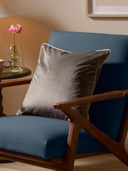 Furn Charcoal/Dove Meridian Velvet 45 x 45cm Cushion Cover - Image 1 of 6