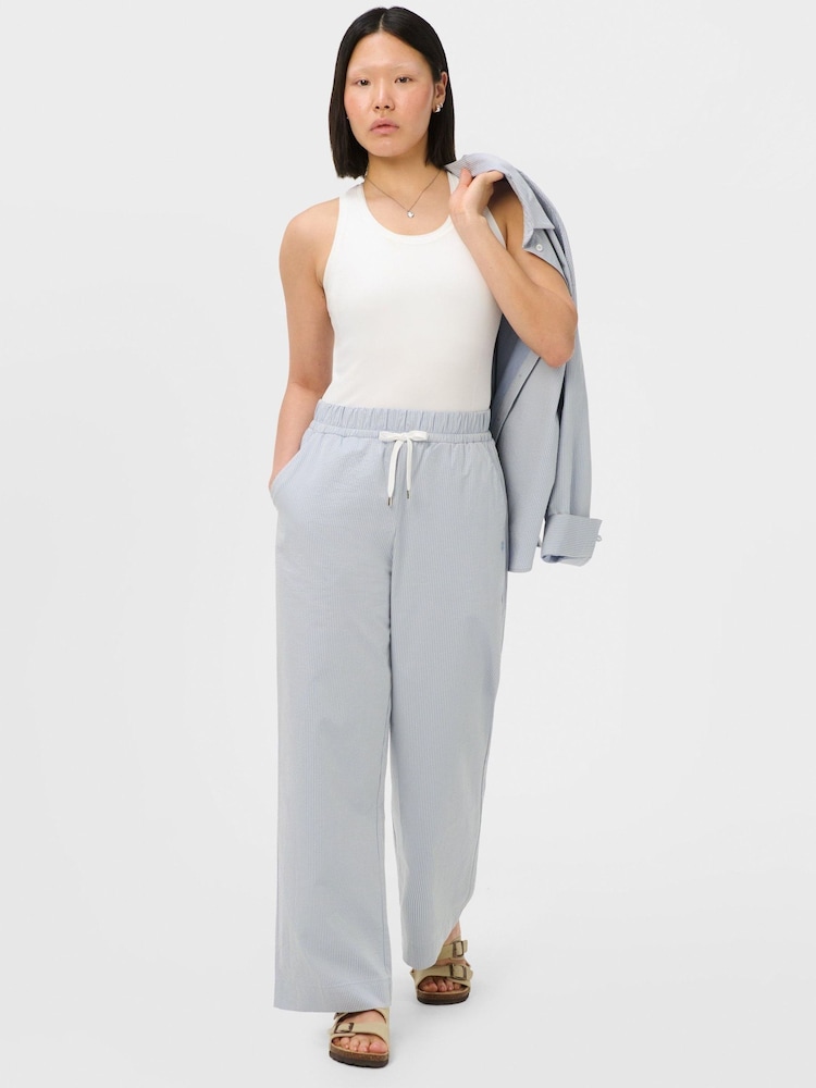 Sweaty Betty Blue Summer Stripe Regular Trousers - Image 1 of 4 Sweaty Betty Blue Summer Stripe Regular Trousers - Image 1 of 4