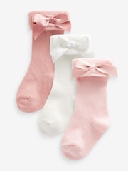 Pink & Weiß - Babysocken mit Schleife im 3er-Pack (0 M.–2 J.) - Bild 1 von 4