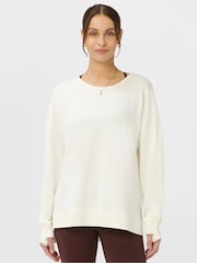 Sweaty Betty White After Class Open Back Tie Sweatshirt - Image 1 of 6