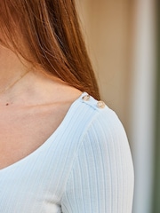 Sosandar White Knitted Corset Detail Top With Hardware - Image 5 of 5