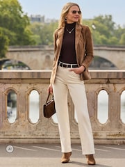 Sosandar White Straight Leg Jeans - Image 3 of 5