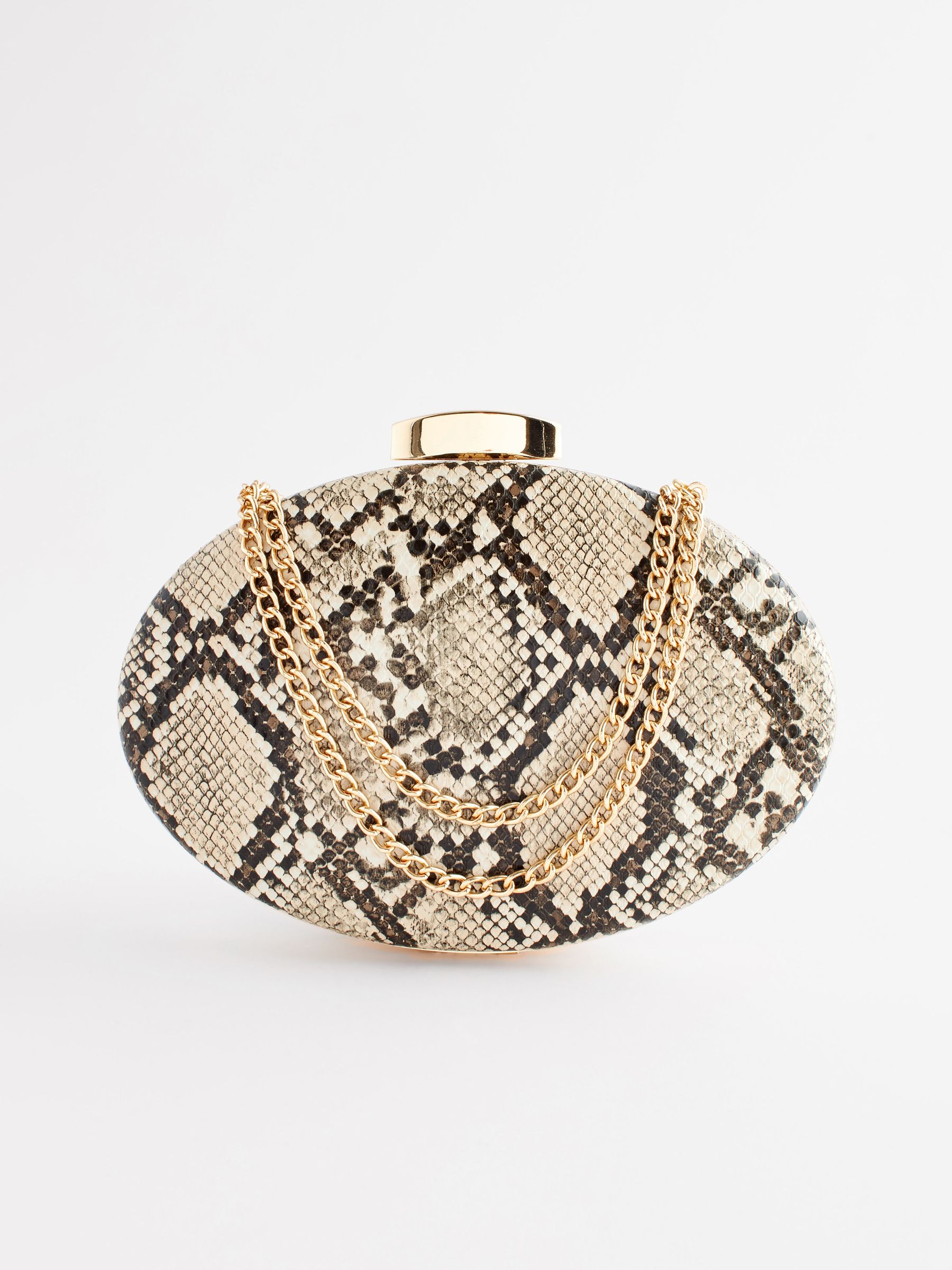 Gold snake print clutch bag shop