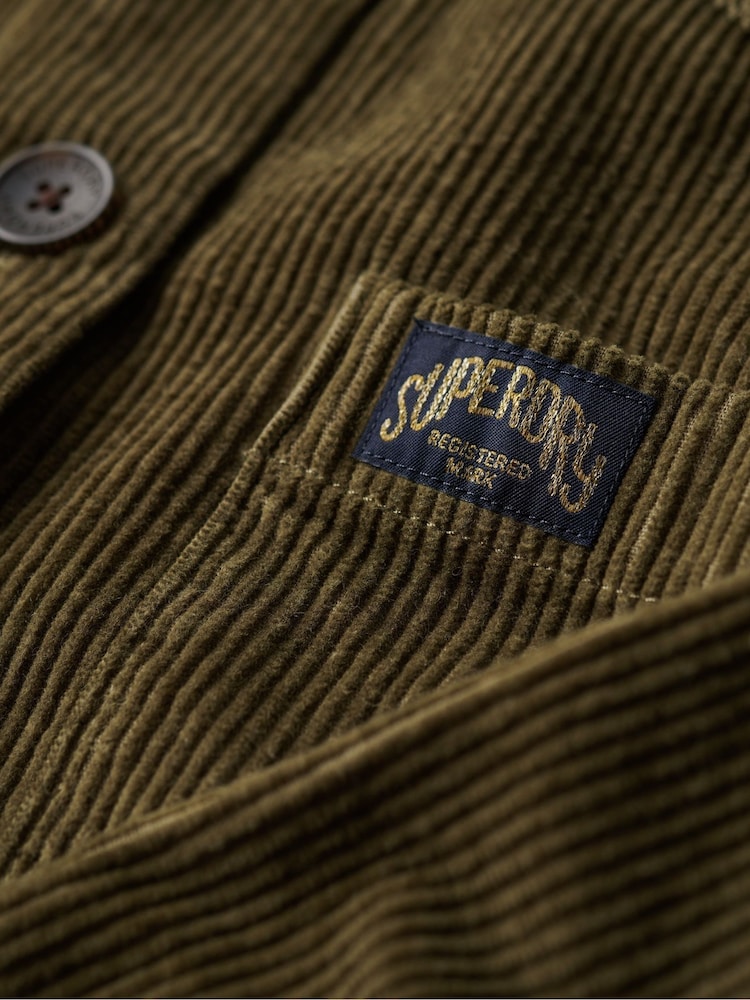 Superdry Green Chunky Cord Overshirt Jacket - Image 6 of 6 Superdry Green Chunky Cord Overshirt Jacket - Image 6 of 6