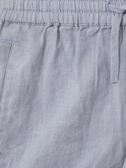 Reiss Soft Blue Acen Senior Linen Drawstring Shorts - Image 3 of 3