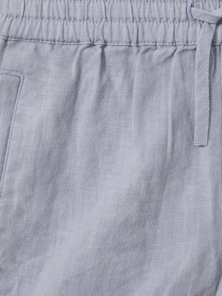 Reiss Soft Blue Acen Senior Linen Drawstring Shorts - Image 3 of 3