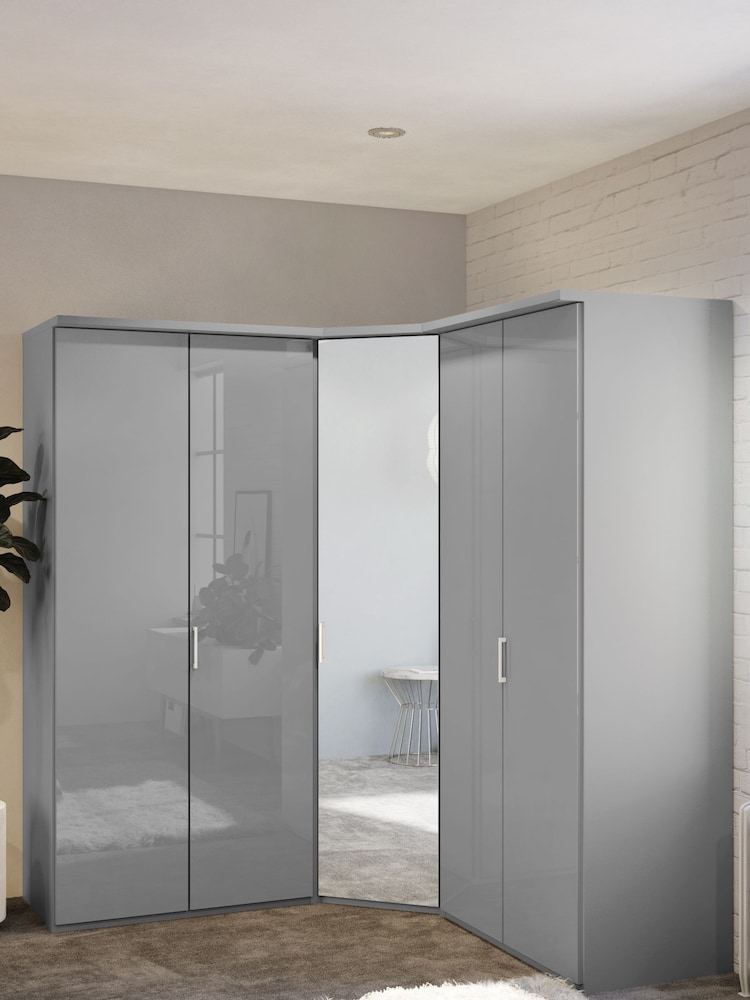 Wiemann Grey Peyton Corner Mirror Semi-Fitted Wardrobe - Image 1 of 2