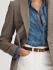 Reiss White/Tan Madison Reversible Leather Belt - Image 2 of 6