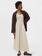 Sweaty Betty Brown Cotton Poplin Scoop Neck Maxi Dress - Image 3 of 6