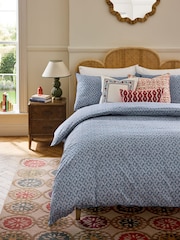 Nina Campbell Blue Kyoto 180 Thread Count Duvet Cover and Pillowcase Set - Image 1 of 4