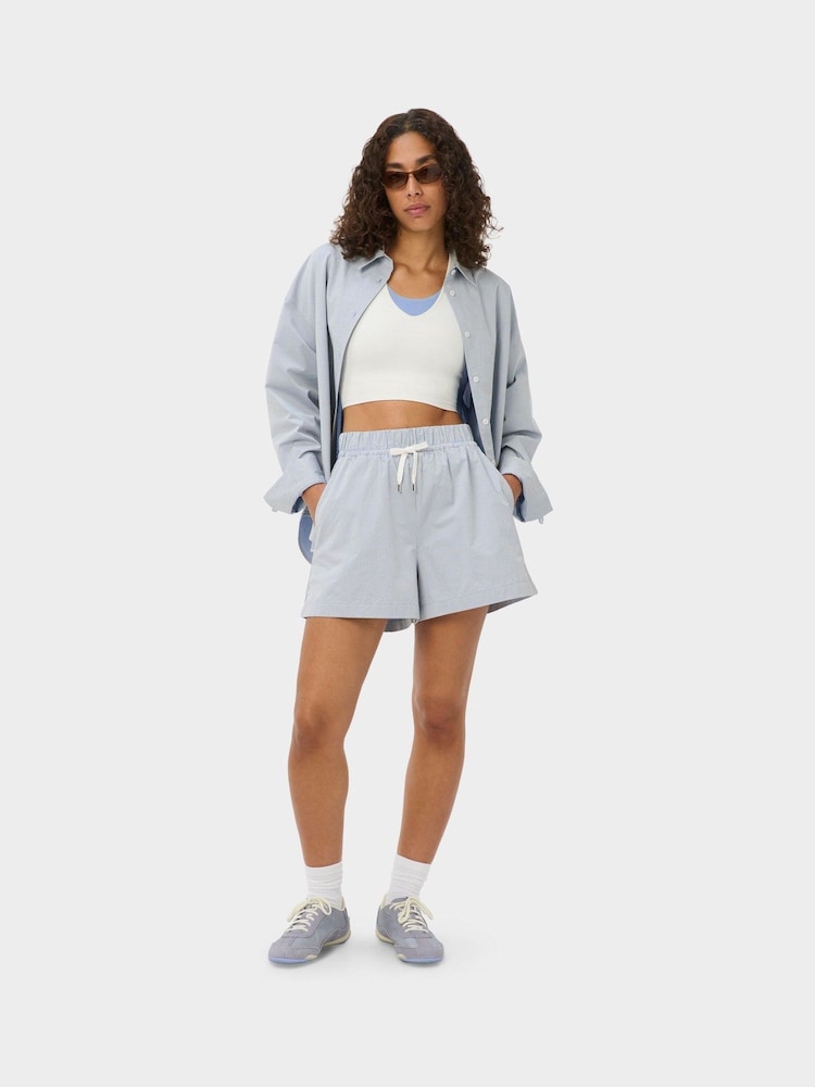Sweaty Betty Blue Summer Stripe Shorts - Image 2 of 4 Sweaty Betty Blue Summer Stripe Shorts - Image 2 of 4