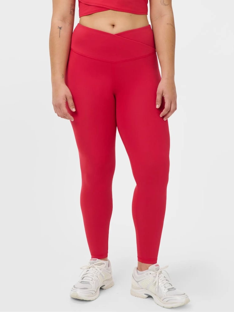 Sweaty Betty Red All Day Wrap Waist Leggings - Image 2 of 5