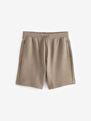 rjava - Teksturirane kratke hlače iz džersija z žepom na zadrgo - Slika 5 iz 9