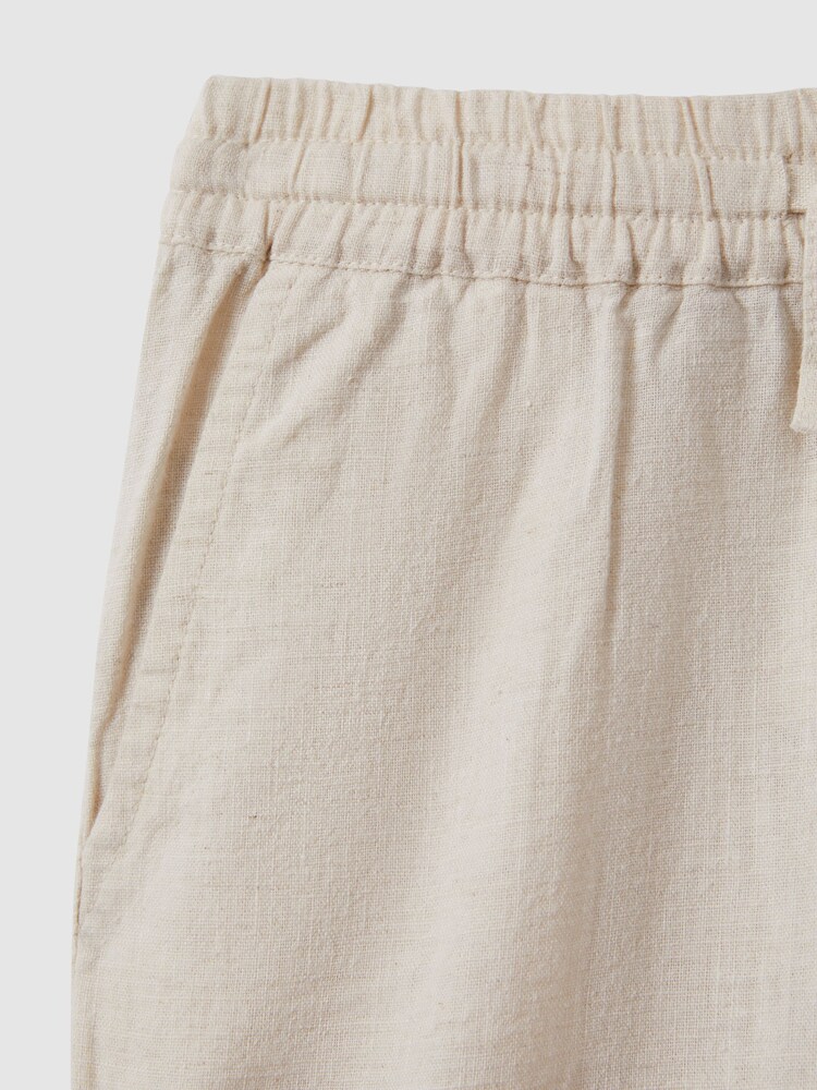 Reiss Stone Wilfred Junior Linen Drawstring Tapered Trousers - Image 4 of 4