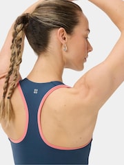 Sweaty Betty Blue Power Colourblock Racer Bra - Image 5 of 6