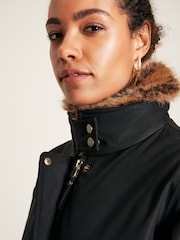 Joules Wilcote Black Waterproof Padded Raincoat - Image 4 of 9