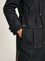 Joules Wilcote Black Waterproof Padded Raincoat - Image 6 of 9