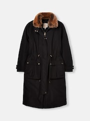 Joules Wilcote Black Waterproof Padded Raincoat - Image 9 of 9