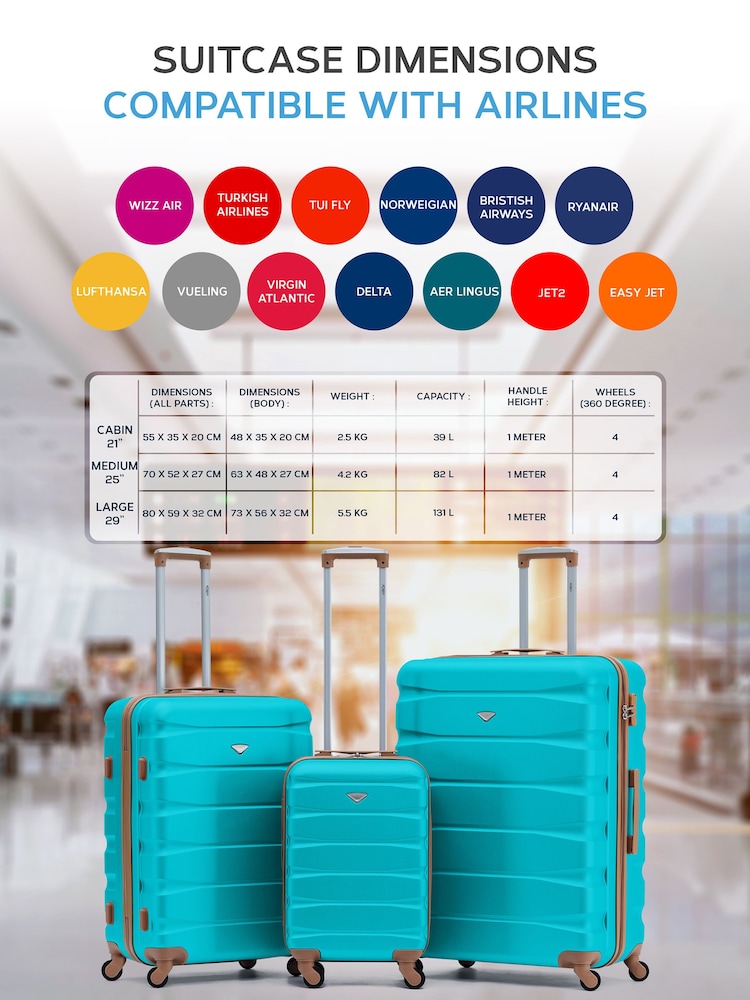 Set Of 2 Large Check-In & Small Carry-On Hardcase Travel Suitcase - Image 2 of 7