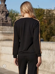 Sosandar Black Side Stripe Jumper - Image 2 of 5