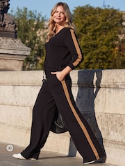 Sosandar Black Side Stripe Jumper - Image 4 of 5