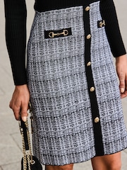 Sosandar Black Check Print Two Part Polo Collar Knitted Dress - Image 5 of 5