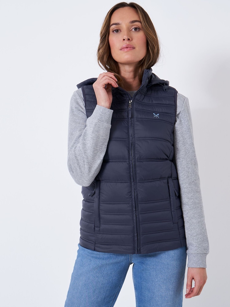 Crew Clothing Blue Quilted Lightweight Gilet - Image 1 of 5