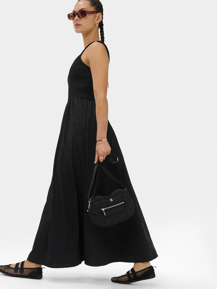 Sweaty Betty Black Cotton Poplin Scoop Neck Maxi Dress - Image 1 of 6
