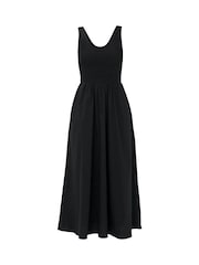 Sweaty Betty Black Cotton Poplin Scoop Neck Maxi Dress - Image 5 of 6