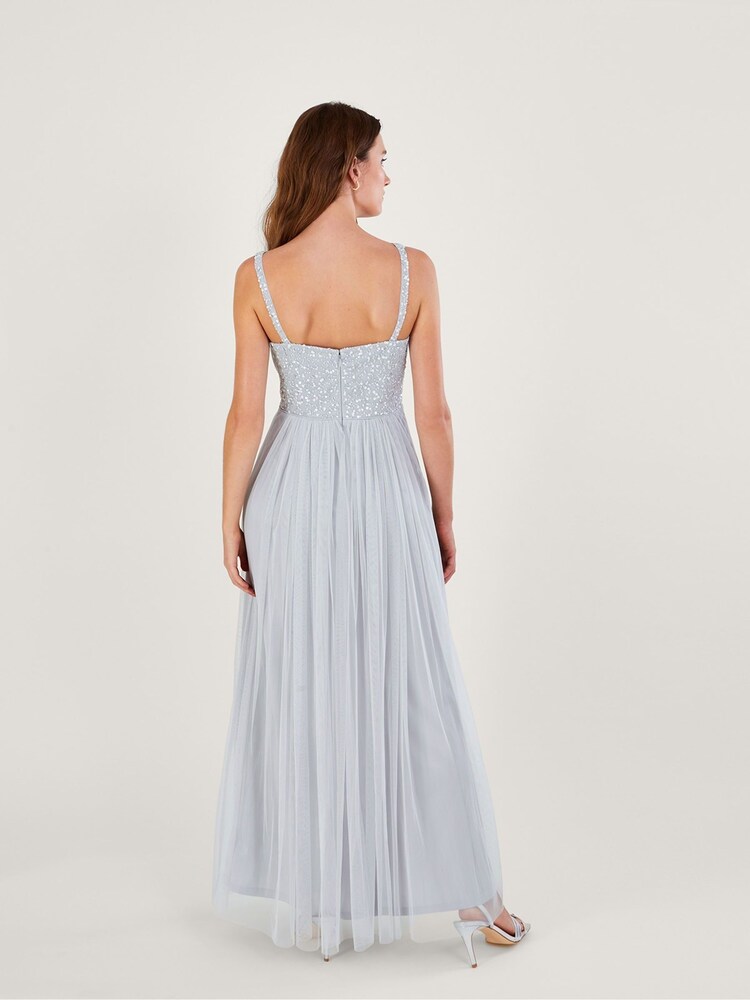 Monsoon Silver Anne Sustainable Mesh Maxi Dress - Image 2 of 4