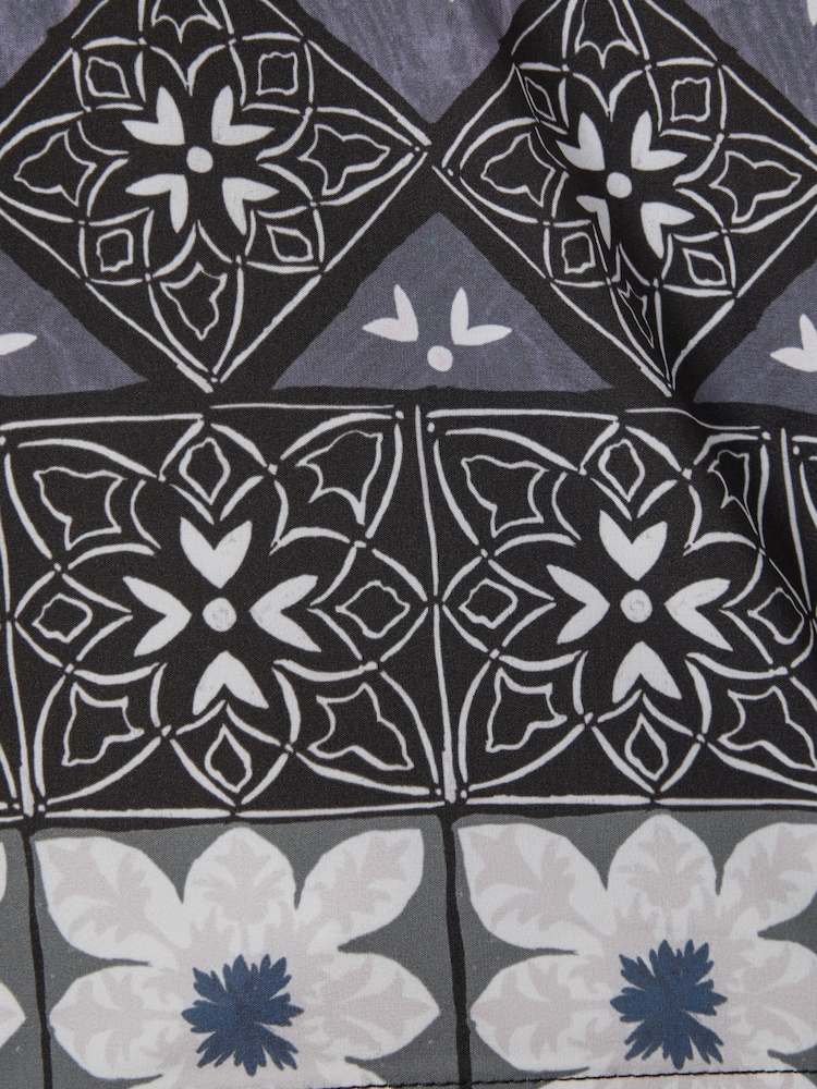 Reiss Black Multi Arizona Medallion Print Drawstring Swim Shorts - Image 6 of 6