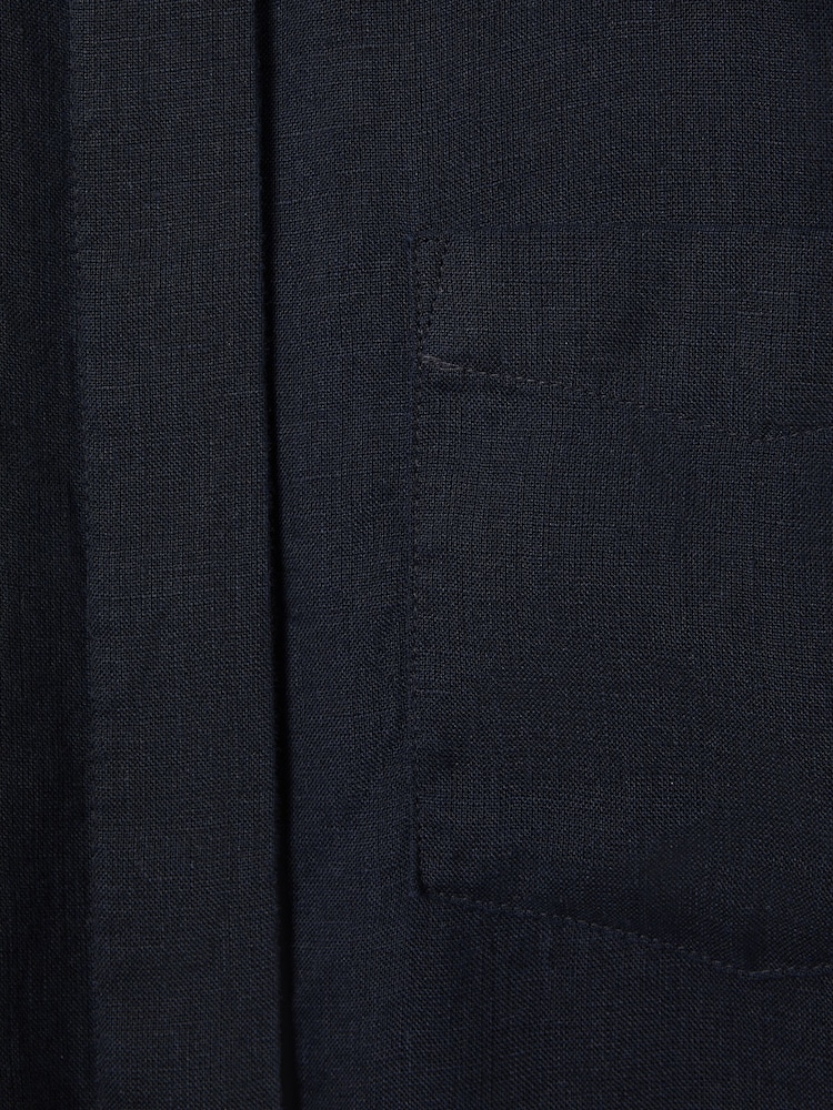 Reiss Indigo Belle 100% Linen Button-Through Shirt - Image 7 of 7