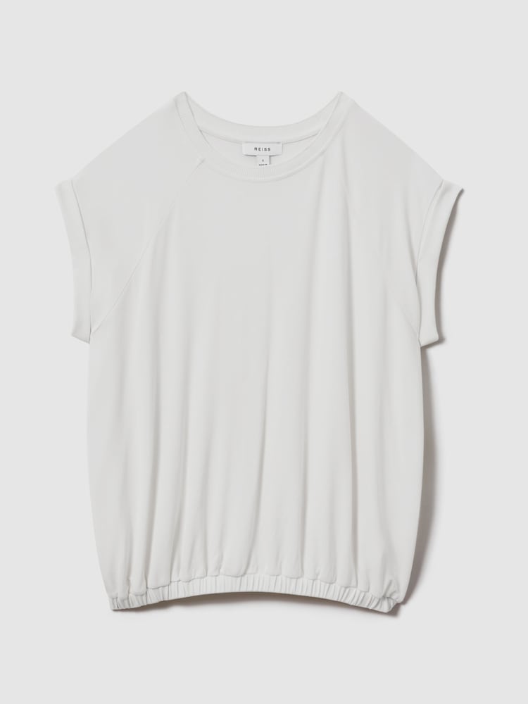 Reiss Ivory Jessie Elasticated Hem Raglan Sleeve Top - Image 2 of 6
