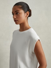 Reiss Ivory Jessie Elasticated Hem Raglan Sleeve Top - Image 3 of 6