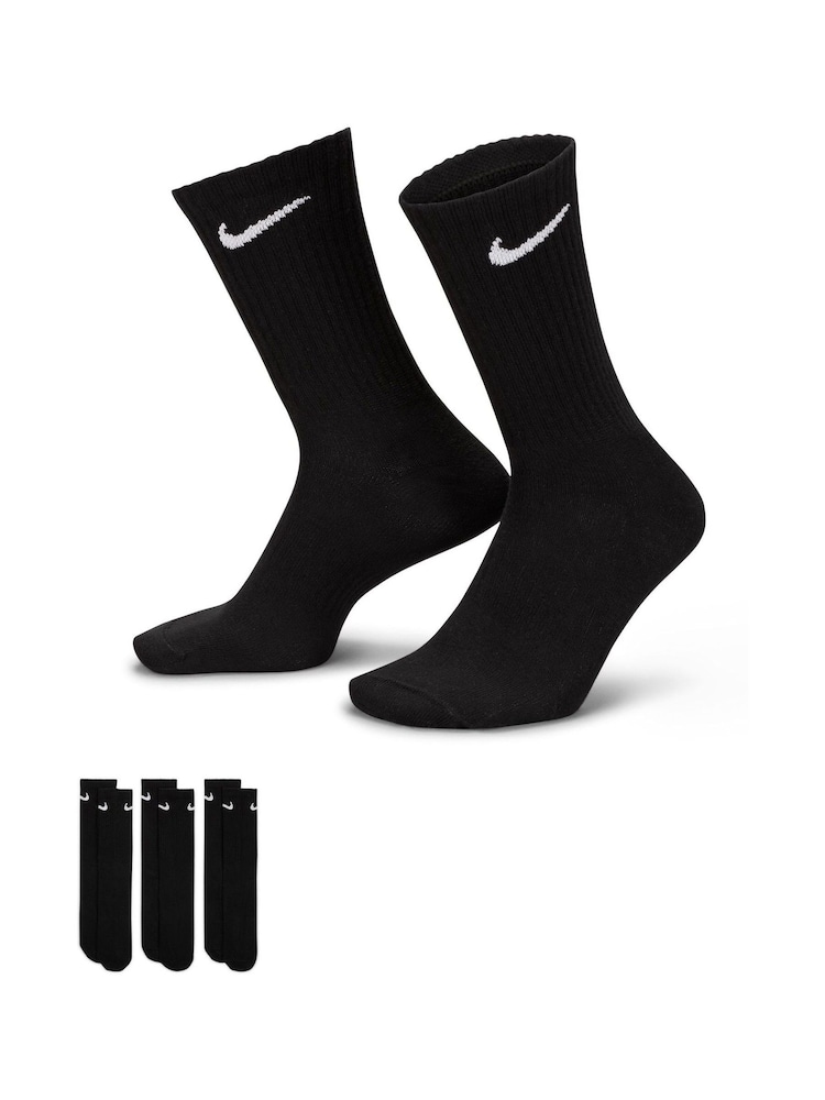 Nike Black Everyday Lightweight Socks 3 Pack - Image 1 of 4