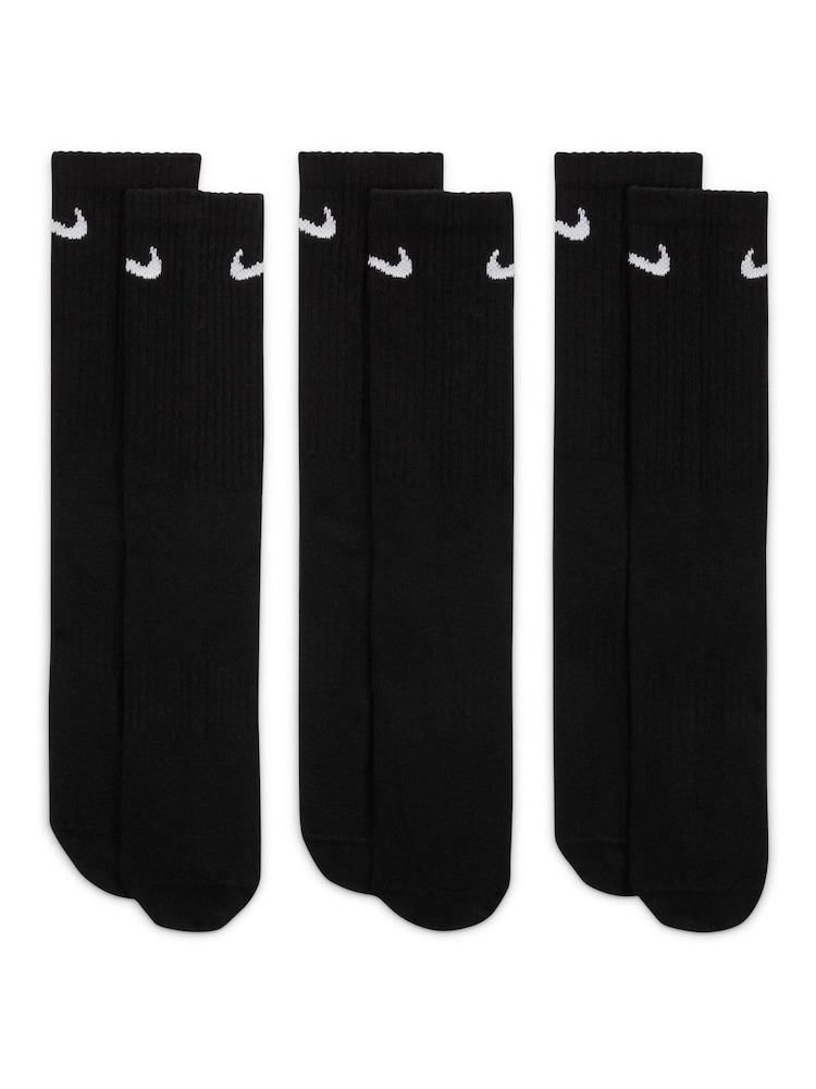 Nike Black Everyday Lightweight Socks 3 Pack - Image 2 of 4