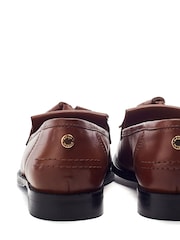 Moda in Pelle Tan Brown Florana Flat Tassel Loafers - Image 4 of 5