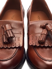 Moda in Pelle Tan Brown Florana Flat Tassel Loafers - Image 5 of 5