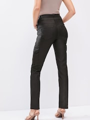 Schwarz - Lift, Style And Shape Beschichtete Utility-Jeans aus Denim in Slim Fit mit Cargotaschen - Bild 3 von 7