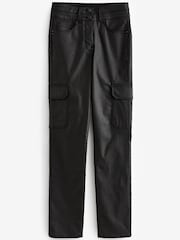 Schwarz - Lift, Style And Shape Beschichtete Utility-Jeans aus Denim in Slim Fit mit Cargotaschen - Bild 6 von 7