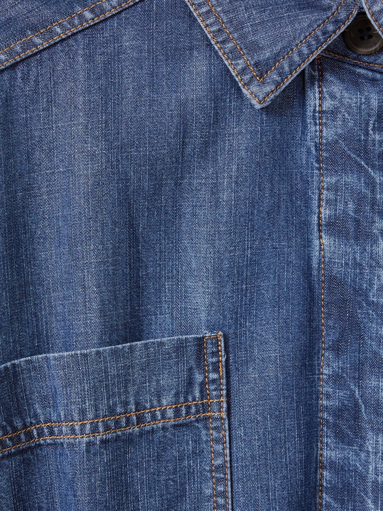 Reiss Indigo Seren Denim Belted Playsuit - Image 5 of 5